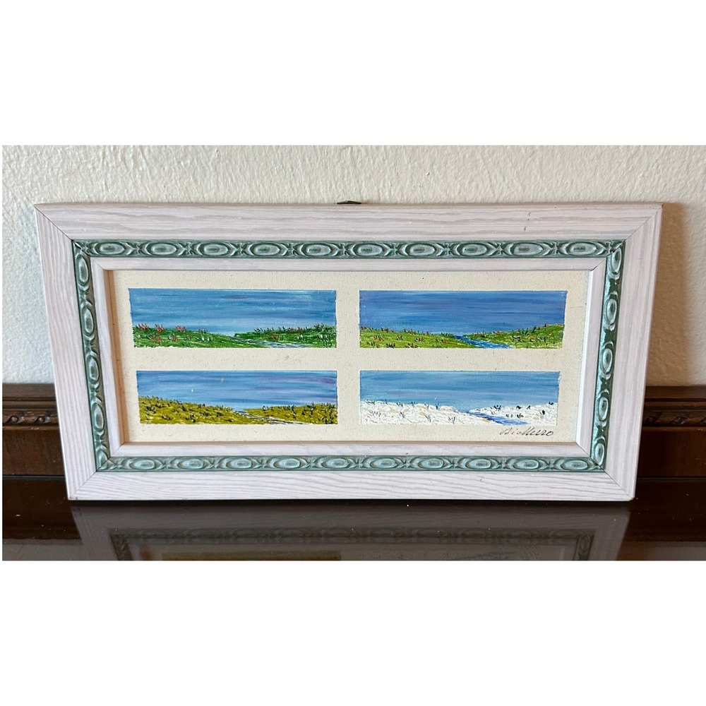 Franco Di Muro Italian Coastal Landscape Oil Painting Framed Riccione Italy Art